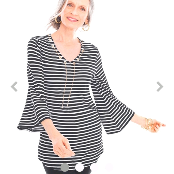 Chico's Tops - 💥Chico's trumpet sleeves grommets blouse
